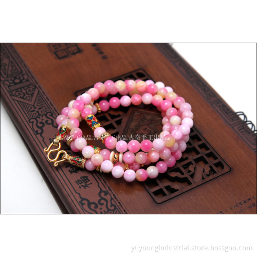 Fashion Custom Pink Chalcedony Necklace Jewelry (XL3001)